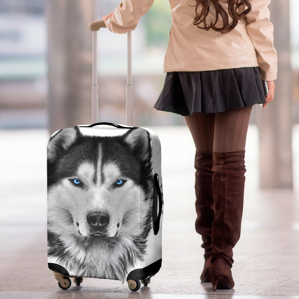 Siberian Husky Portrait Print Luggage Cover