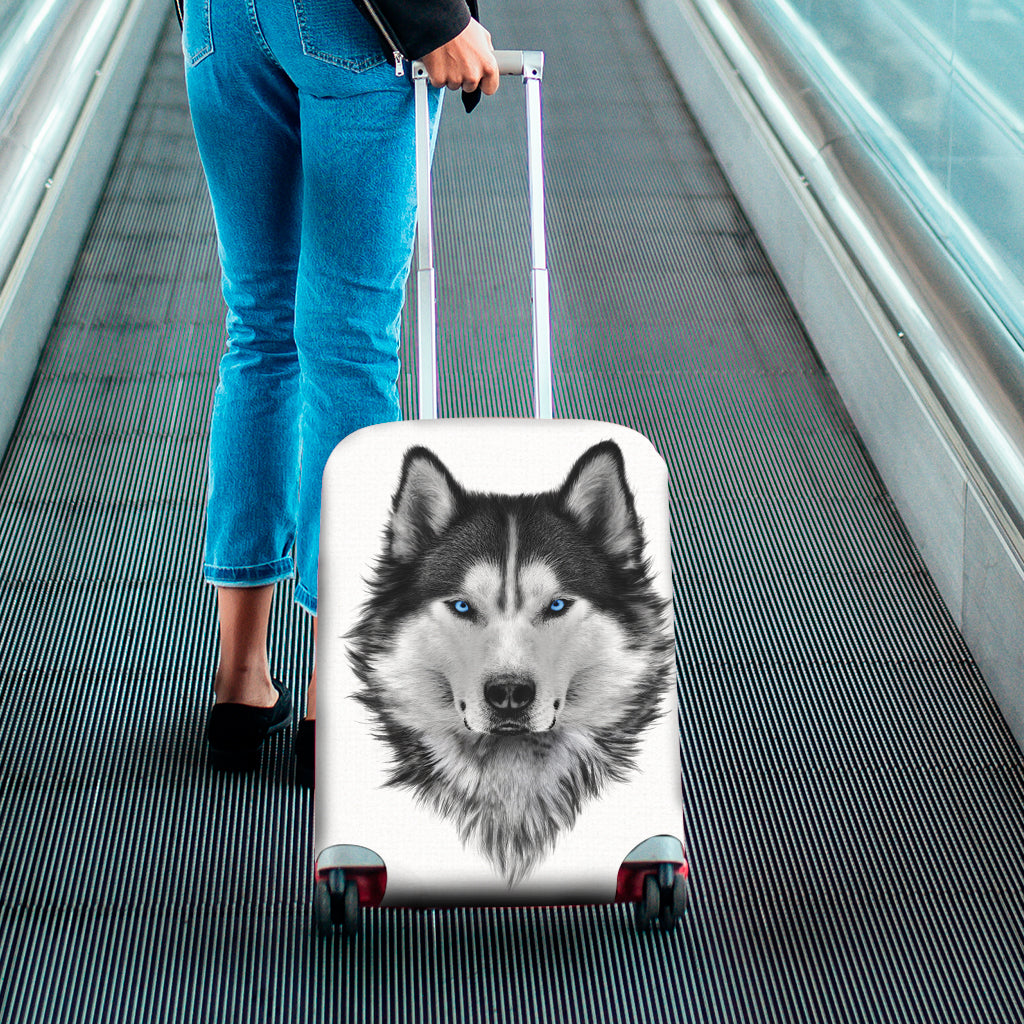 Siberian Husky Portrait Print Luggage Cover