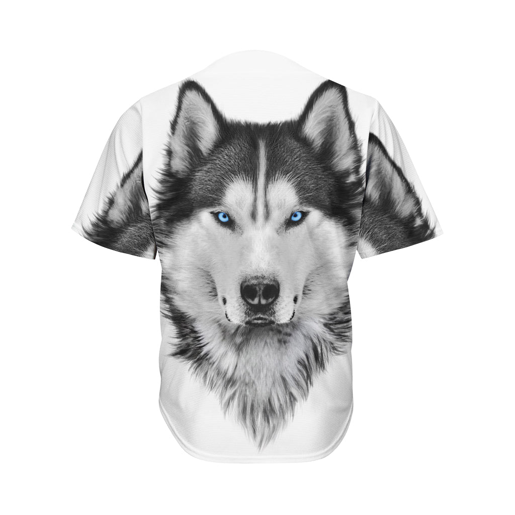 Siberian Husky Portrait Print Men's Baseball Jersey
