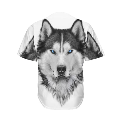Siberian Husky Portrait Print Men's Baseball Jersey