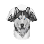 Siberian Husky Portrait Print Men's Baseball Jersey