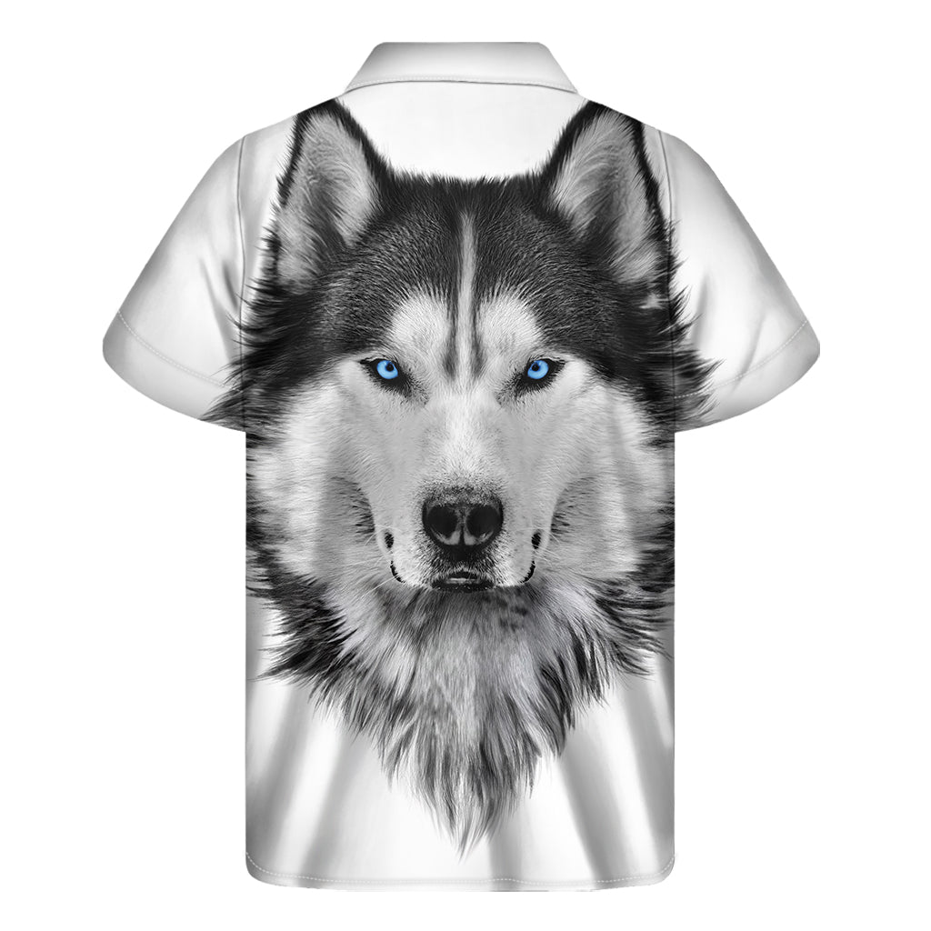 Siberian Husky Portrait Print Men's Short Sleeve Shirt