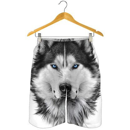 Siberian Husky Portrait Print Men's Shorts