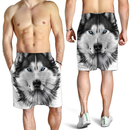 Siberian Husky Portrait Print Men's Shorts