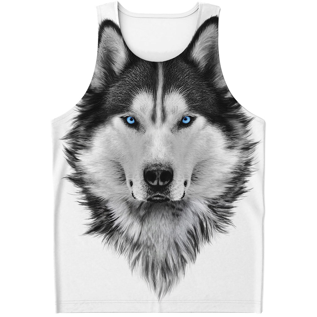 Siberian Husky Portrait Print Men's Tank Top