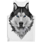 Siberian Husky Portrait Print Men's Tank Top