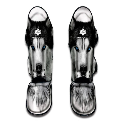 Siberian Husky Portrait Print Muay Thai Shin Guard