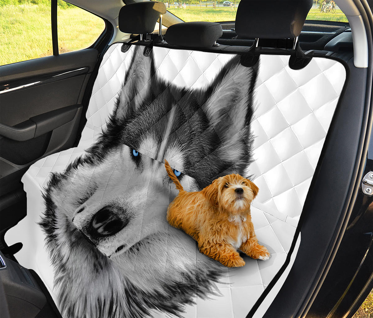 Siberian Husky Portrait Print Pet Car Back Seat Cover