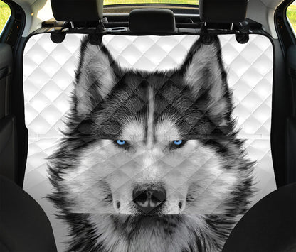 Siberian Husky Portrait Print Pet Car Back Seat Cover