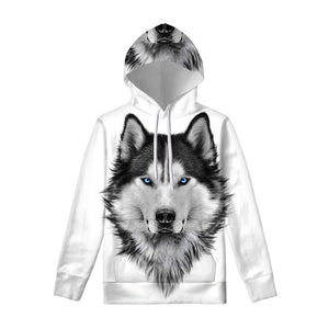 Siberian Husky Portrait Print Pullover Hoodie