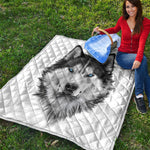 Siberian Husky Portrait Print Quilt