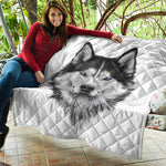 Siberian Husky Portrait Print Quilt