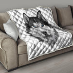 Siberian Husky Portrait Print Quilt