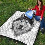 Siberian Husky Portrait Print Quilt