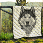 Siberian Husky Portrait Print Quilt
