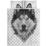 Siberian Husky Portrait Print Quilt Bed Set