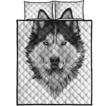 Siberian Husky Portrait Print Quilt Bed Set