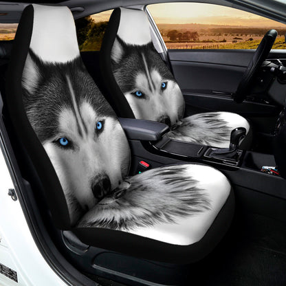 Siberian Husky Portrait Print Universal Fit Car Seat Covers