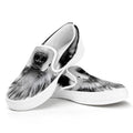 Siberian Husky Portrait Print White Slip On Sneakers