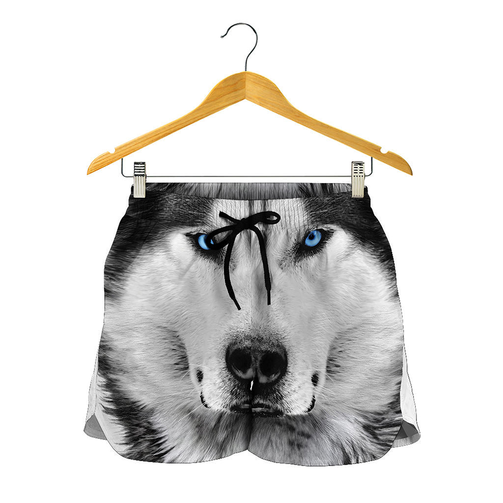 Siberian Husky Portrait Print Women's Shorts