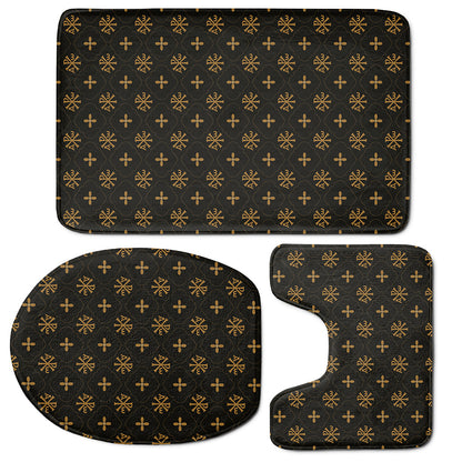 Sigla Orthodox Pattern Print 3 Piece Bath Mat Set