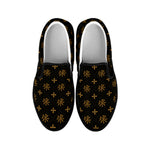 Sigla Orthodox Pattern Print Black Slip On Shoes