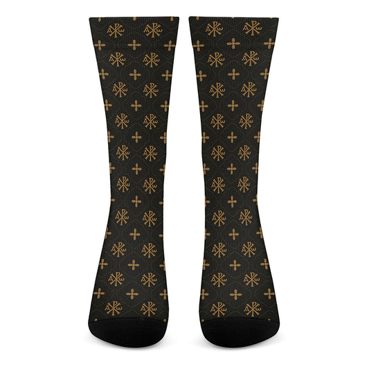 Sigla Orthodox Pattern Print Crew Socks
