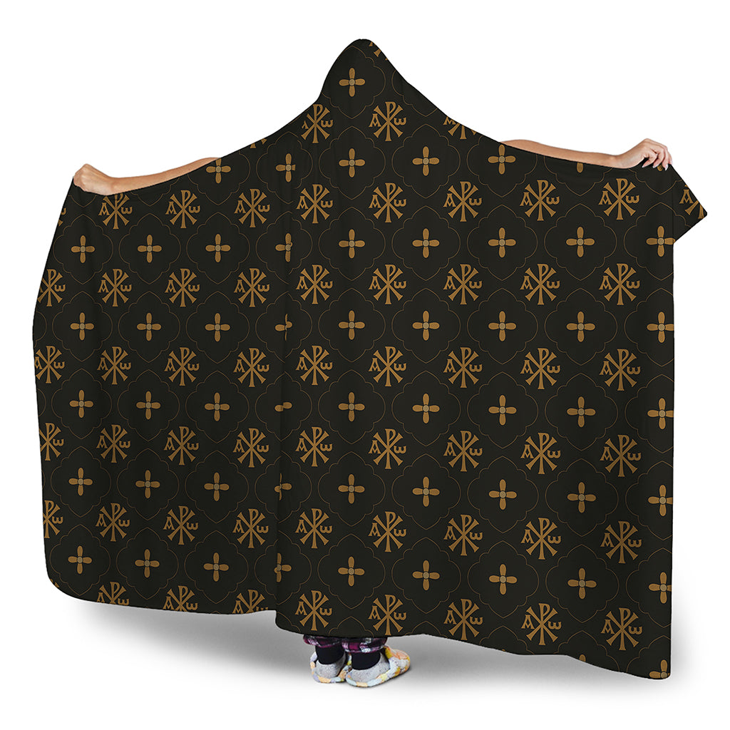 Sigla Orthodox Pattern Print Hooded Blanket
