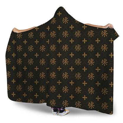 Sigla Orthodox Pattern Print Hooded Blanket