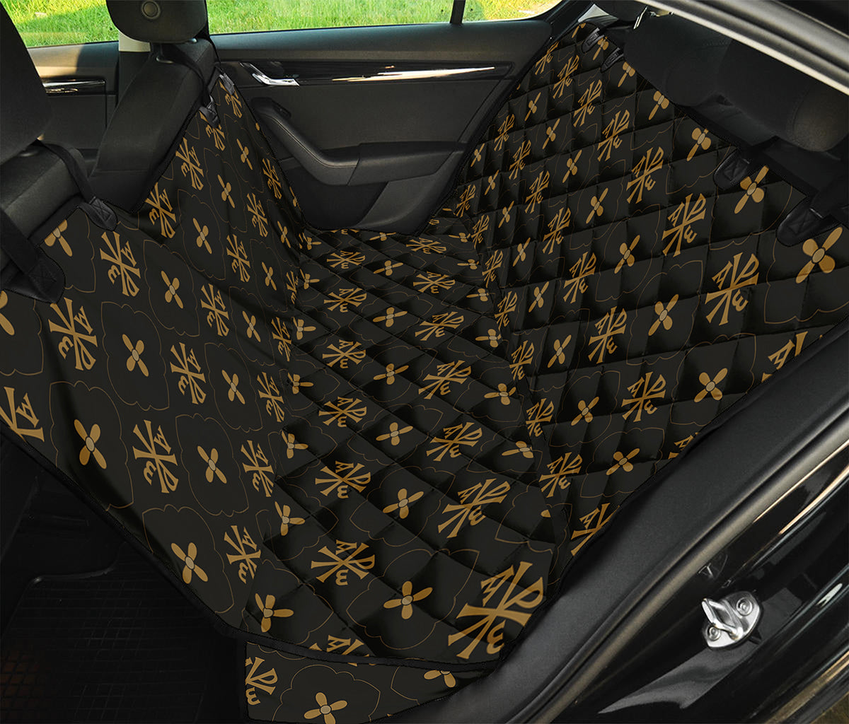 Sigla Orthodox Pattern Print Pet Car Back Seat Cover