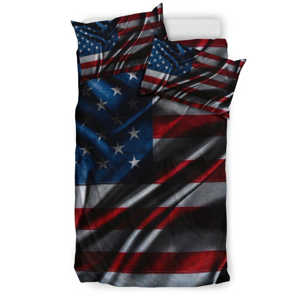 Silky American Flag Patriotic Duvet Cover Bedding Set GearFrost