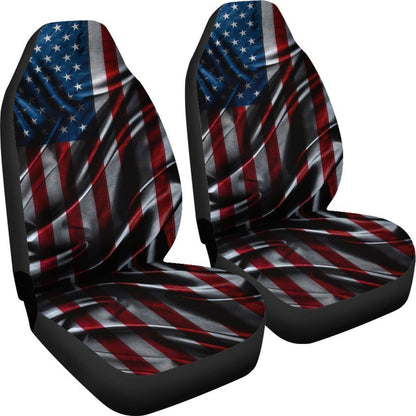 Silky American Flag Patriotic Universal Fit Car Seat Covers GearFrost