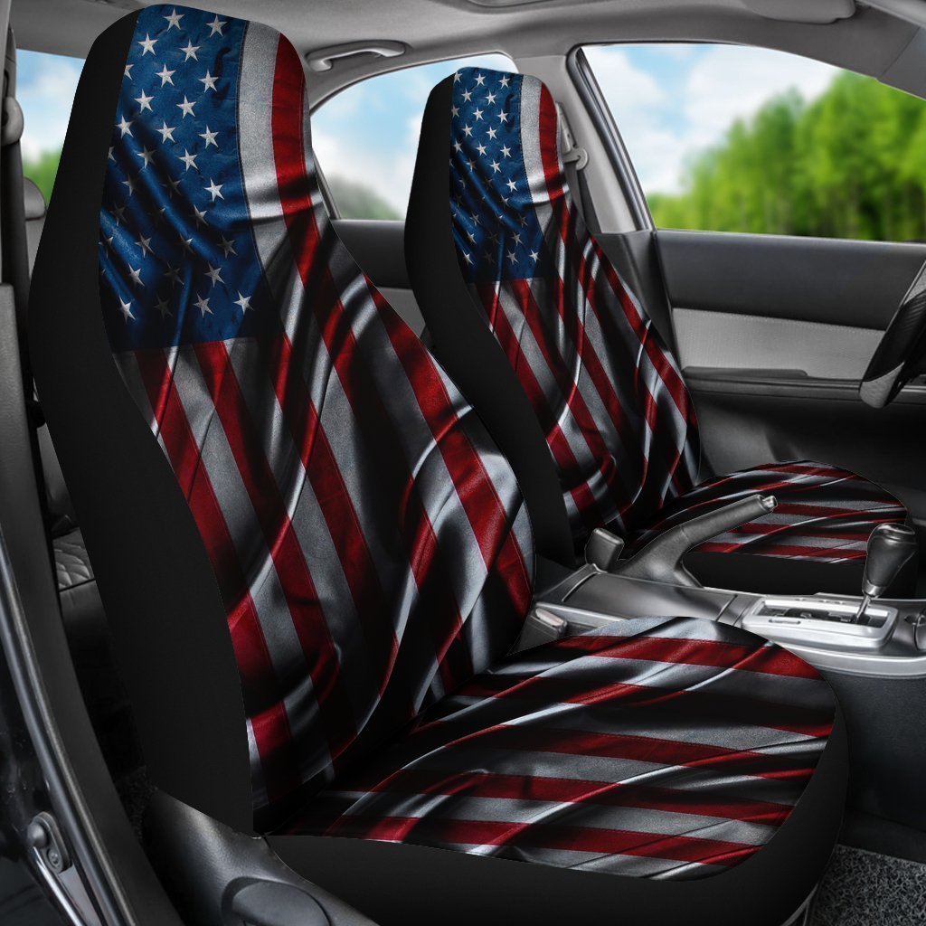 Silky American Flag Patriotic Universal Fit Car Seat Covers GearFrost