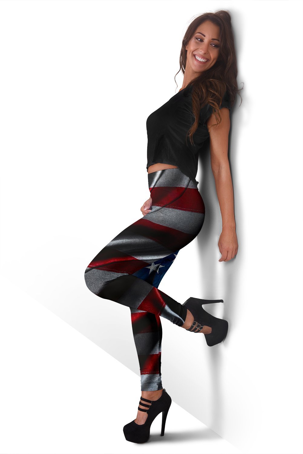 Silky American Flag Patriotic Women's Leggings GearFrost