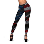 Silky American Flag Patriotic Women's Leggings GearFrost