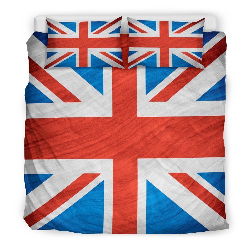 Silky Union Jack British Flag Print Duvet Cover Bedding Set GearFrost