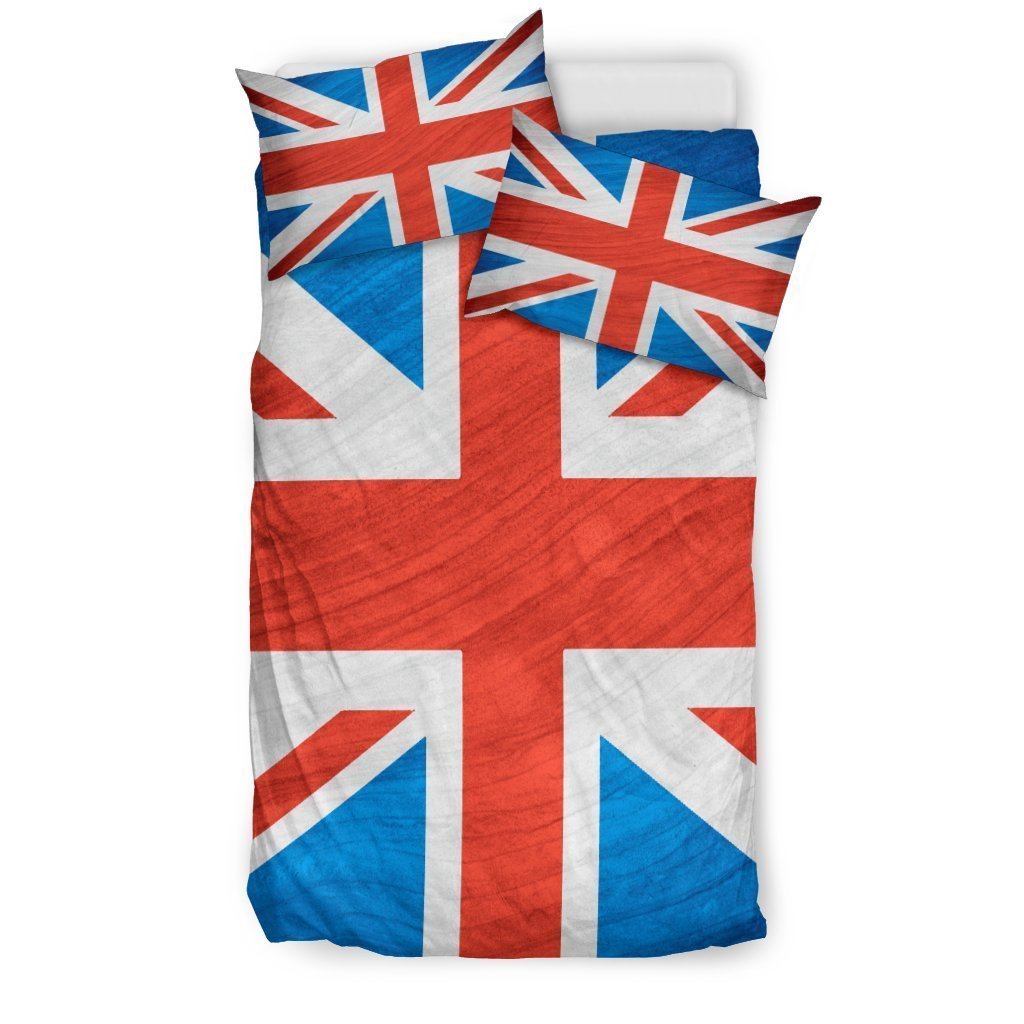 Silky Union Jack British Flag Print Duvet Cover Bedding Set GearFrost