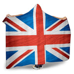 Silky Union Jack British Flag Print Hooded Blanket GearFrost