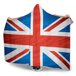 Silky Union Jack British Flag Print Hooded Blanket GearFrost