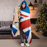 Silky Union Jack British Flag Print Hooded Blanket GearFrost