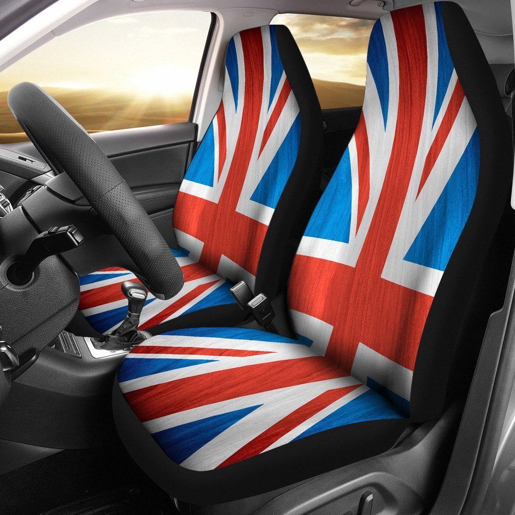 Silky Union Jack British Flag Print Universal Fit Car Seat Covers GearFrost