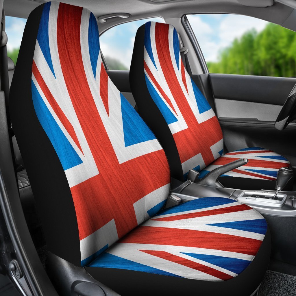 Silky Union Jack British Flag Print Universal Fit Car Seat Covers GearFrost