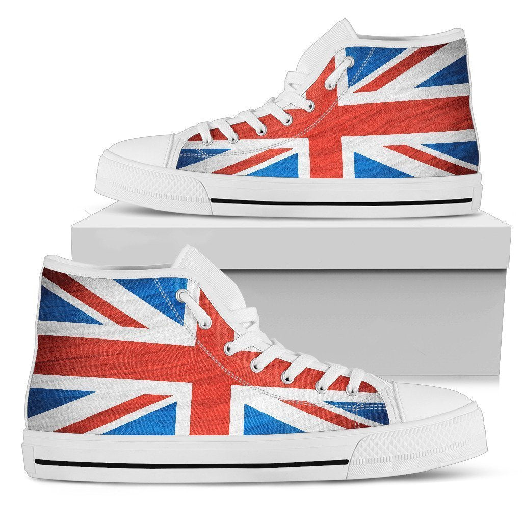 Silky Union Jack British Flag Print Women's High Top Shoes GearFrost