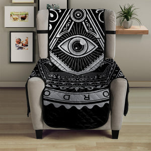 Silver And Black All Seeing Eye Print Armchair Protector