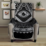 Silver And Black All Seeing Eye Print Armchair Protector