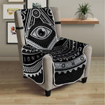 Silver And Black All Seeing Eye Print Armchair Protector