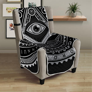 Silver And Black All Seeing Eye Print Armchair Protector