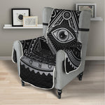 Silver And Black All Seeing Eye Print Armchair Protector