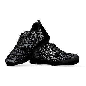 Silver And Black All Seeing Eye Print Black Sneakers