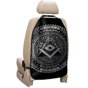 Silver And Black All Seeing Eye Print Car Seat Organizers